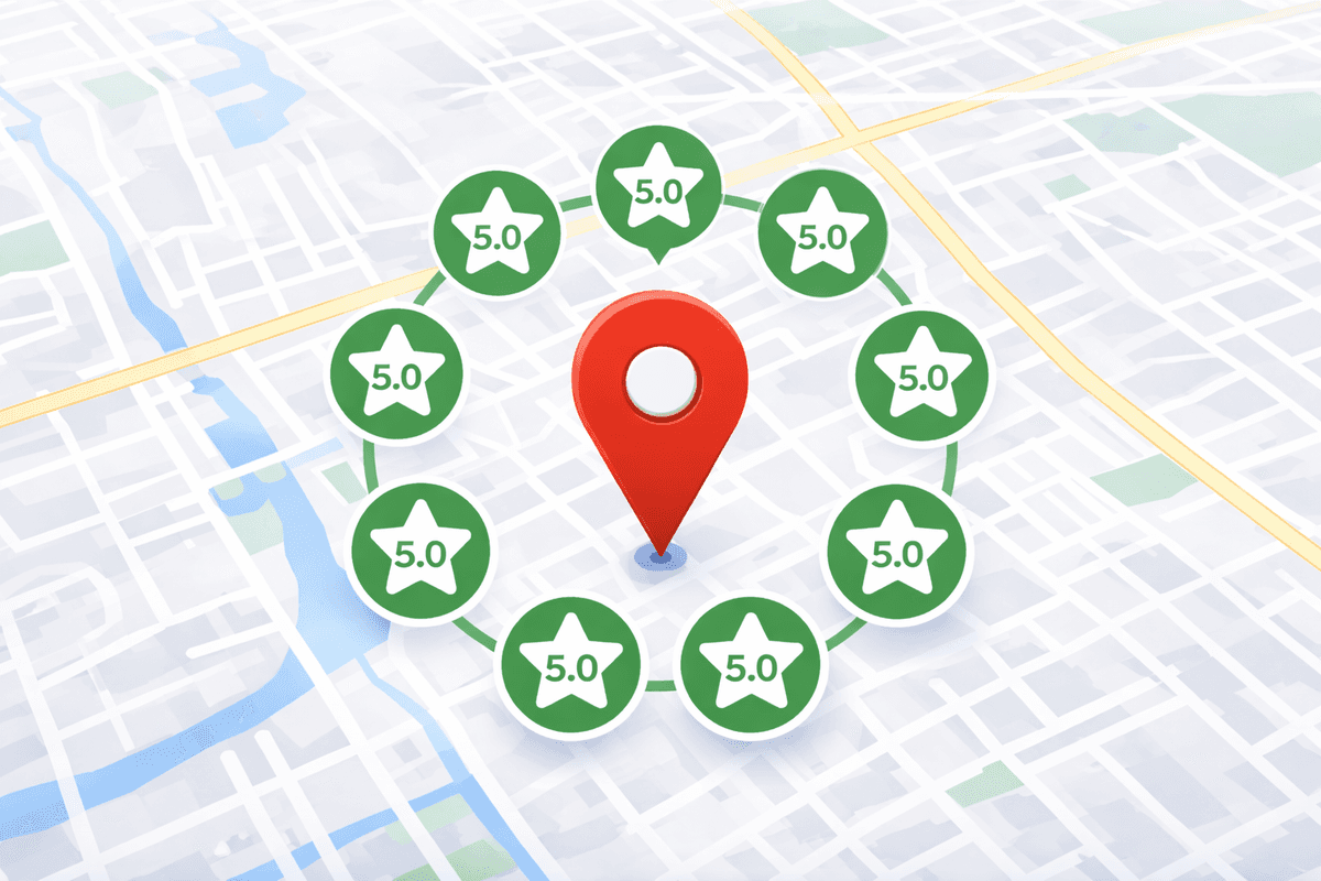 Local search results on Google Maps